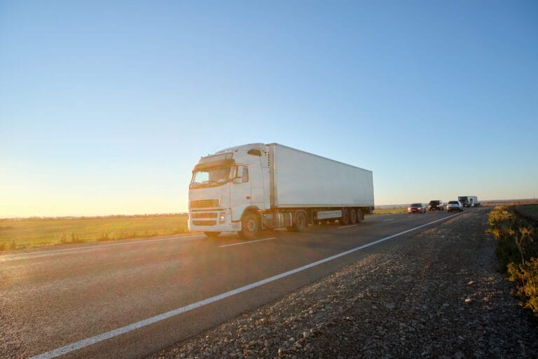 Semi Truck With Cargo Trailer Driving On Highway H 2026 01 06 09 30 35 Utc